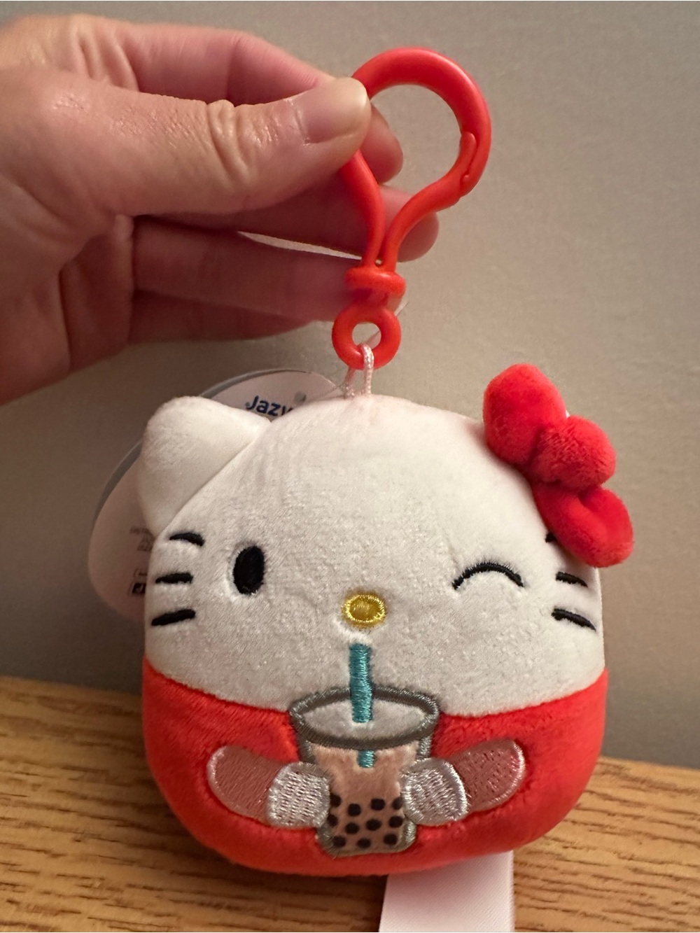 Hello Kitty Bubble Tea Plush Keychain Charm